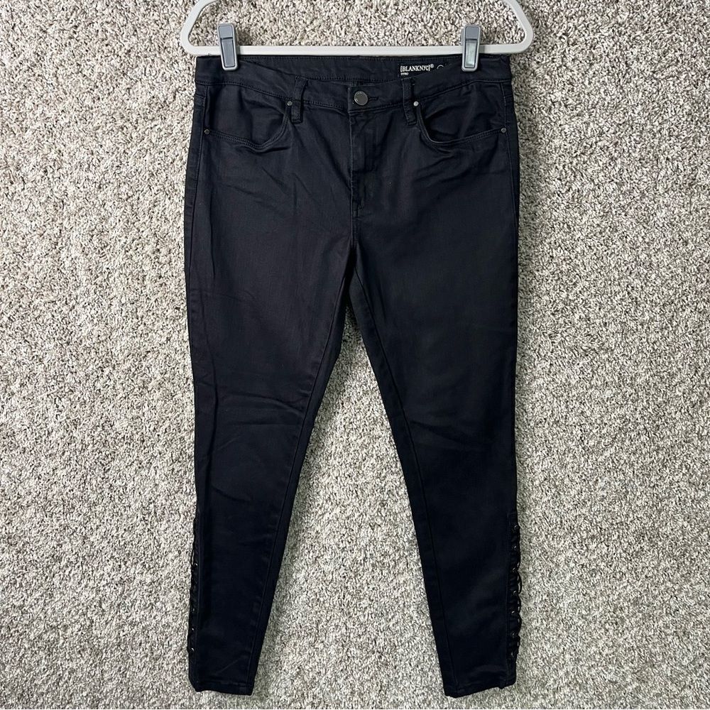Blank NYC Jeans Women’s 30 Intro Black Lace Up Leg Slits
